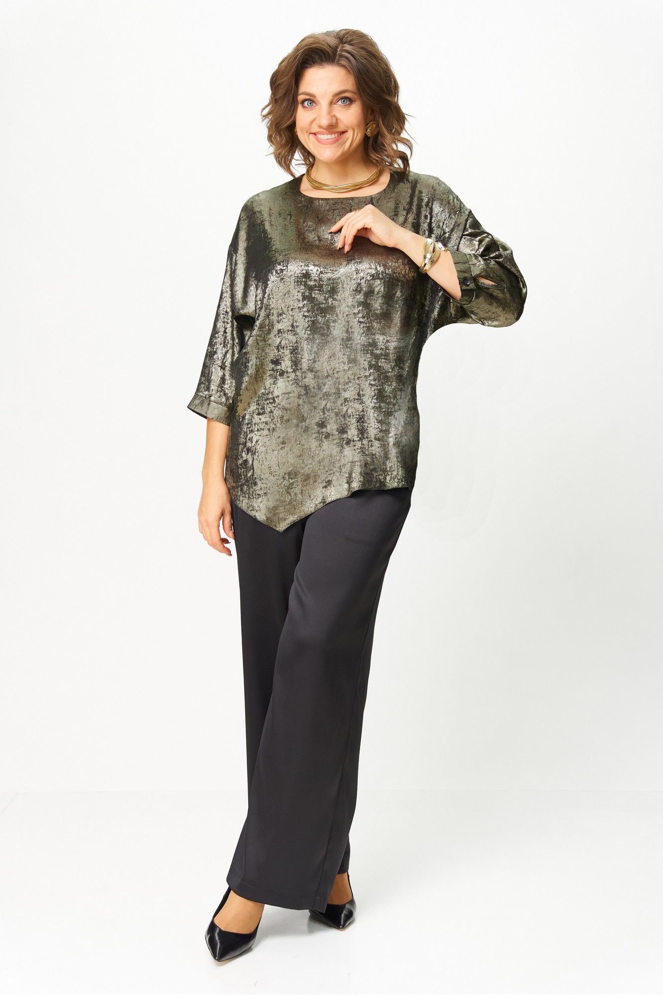 Комплекты брючные БАГРЯНИЦА 5103 черное золото