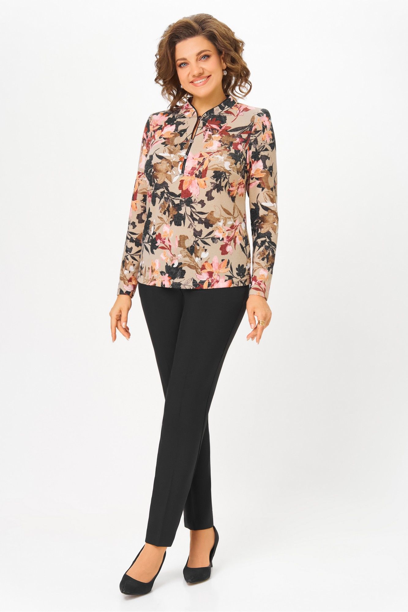 Блузы DaLi 4068.1 беж цветы