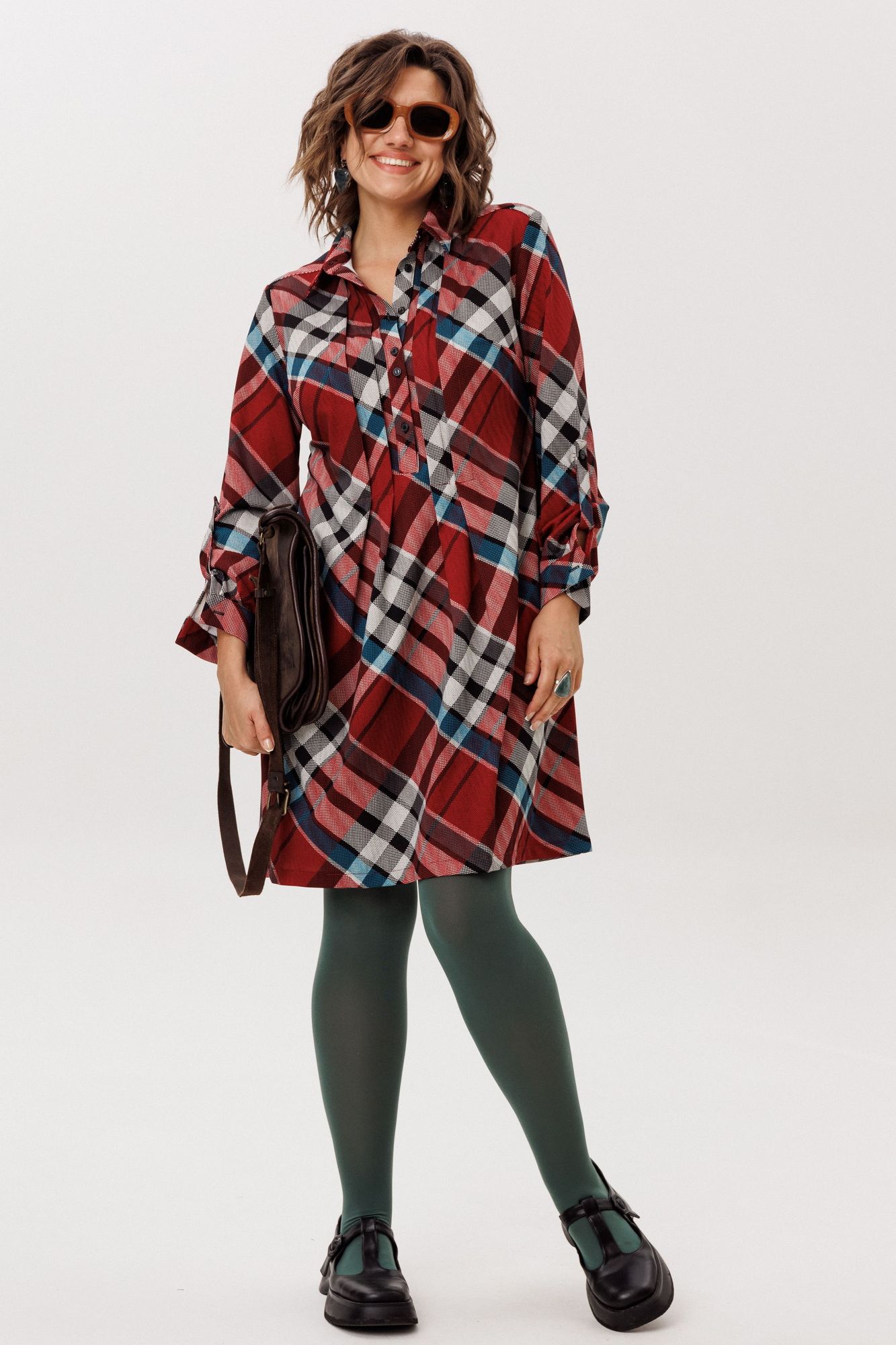 Платья Anelli 1769 бордовая_шотландка