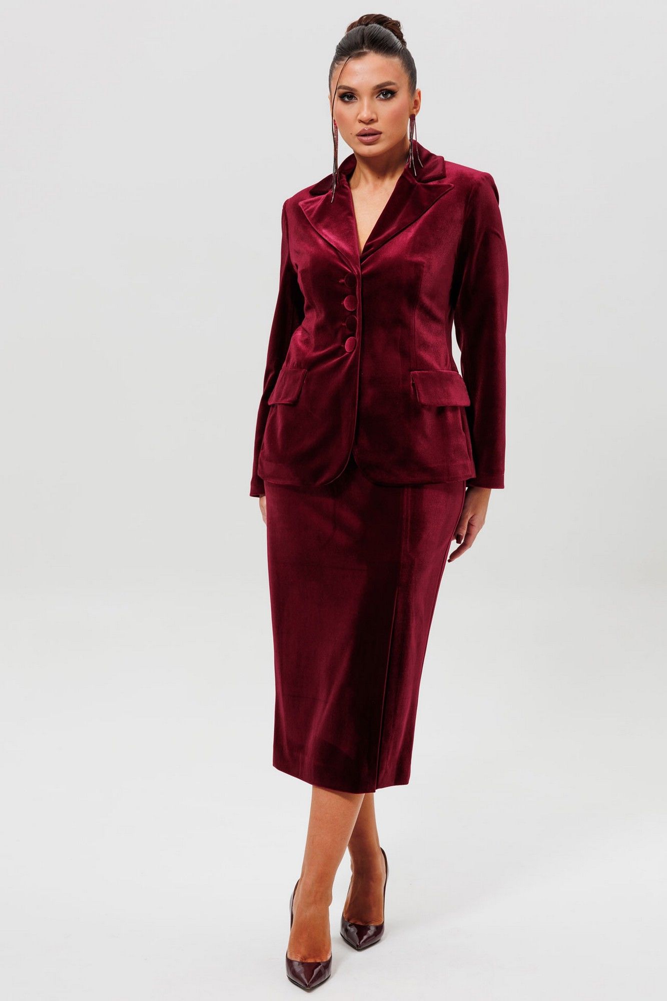 Юбочные костюмы Mislana 1165/1м бордо