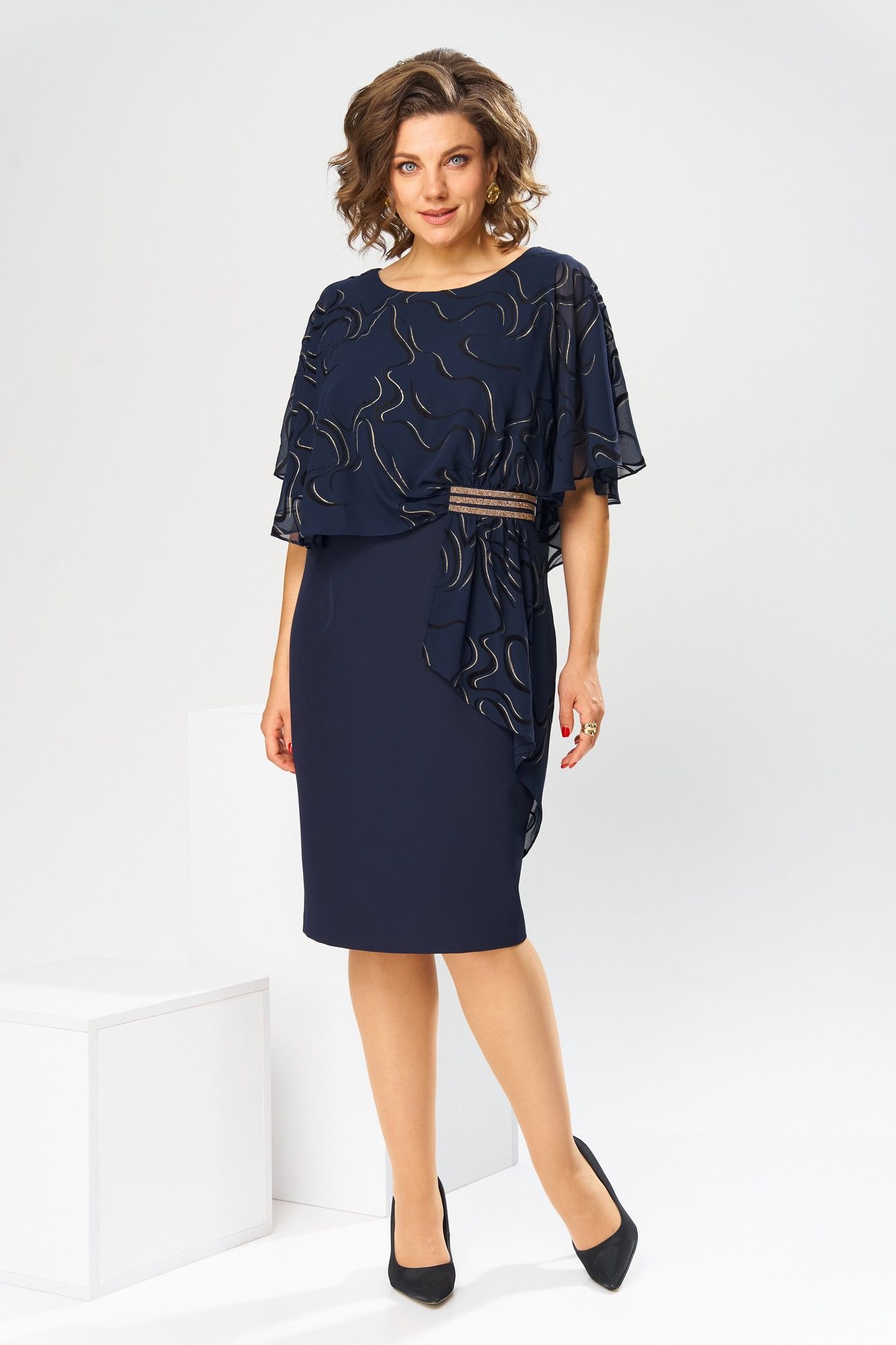 Платья Romanovich Style 1-2371 синий_флок