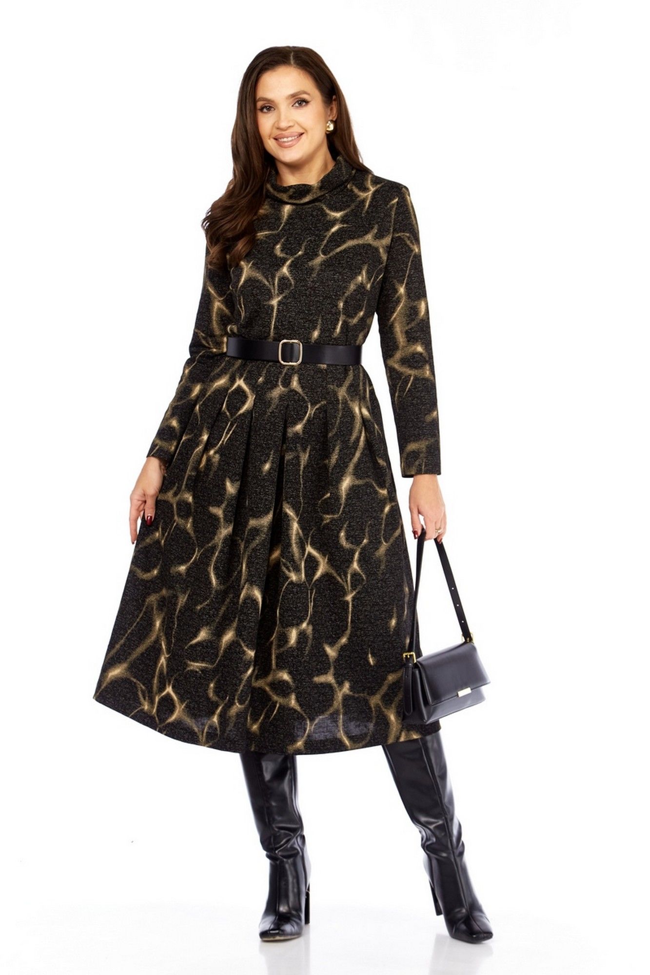 Платья Милора-стиль 1164/1 черный_с_разводами