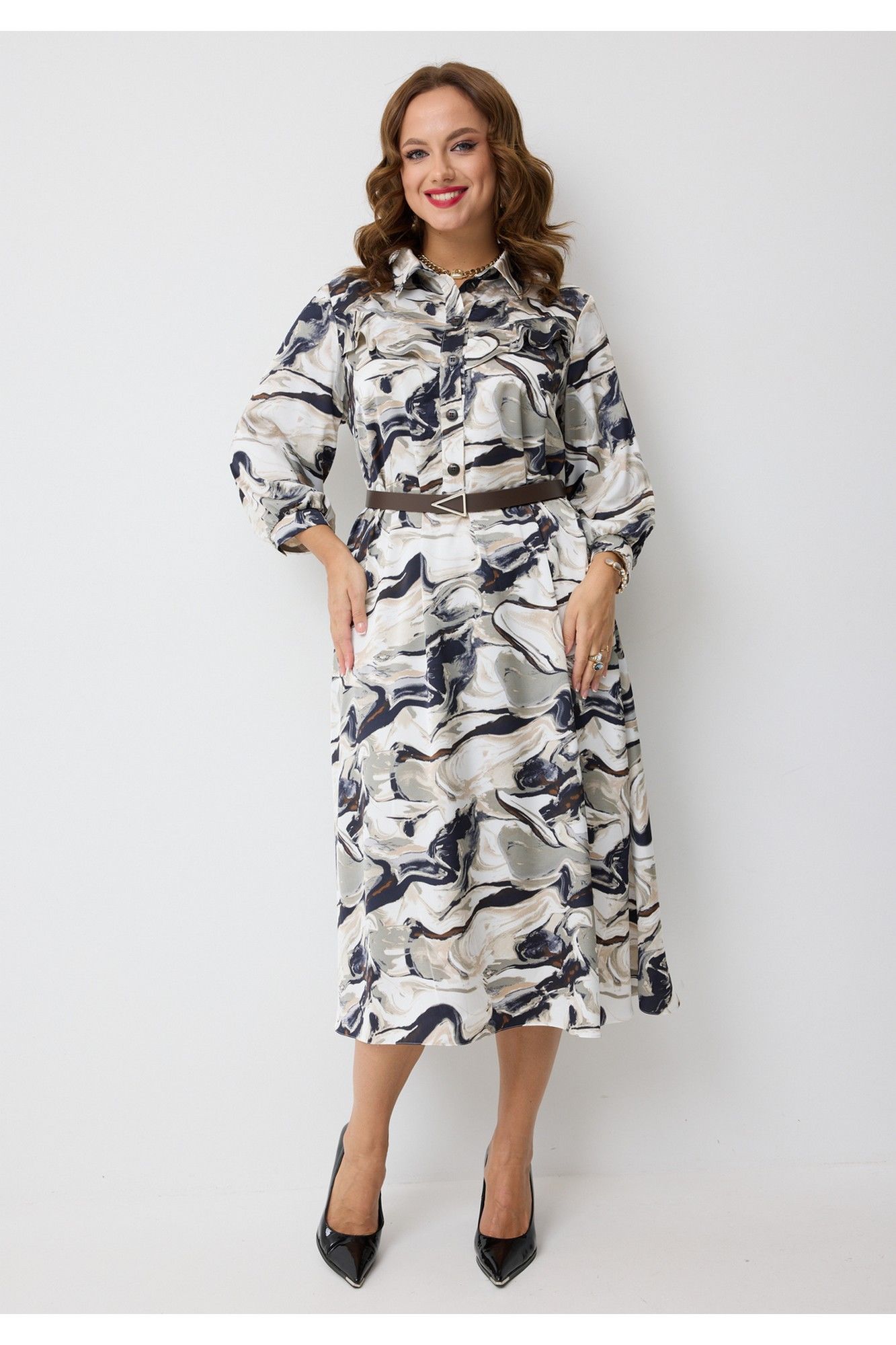 Платья Твой имидж 2280 молочный_с_принтом