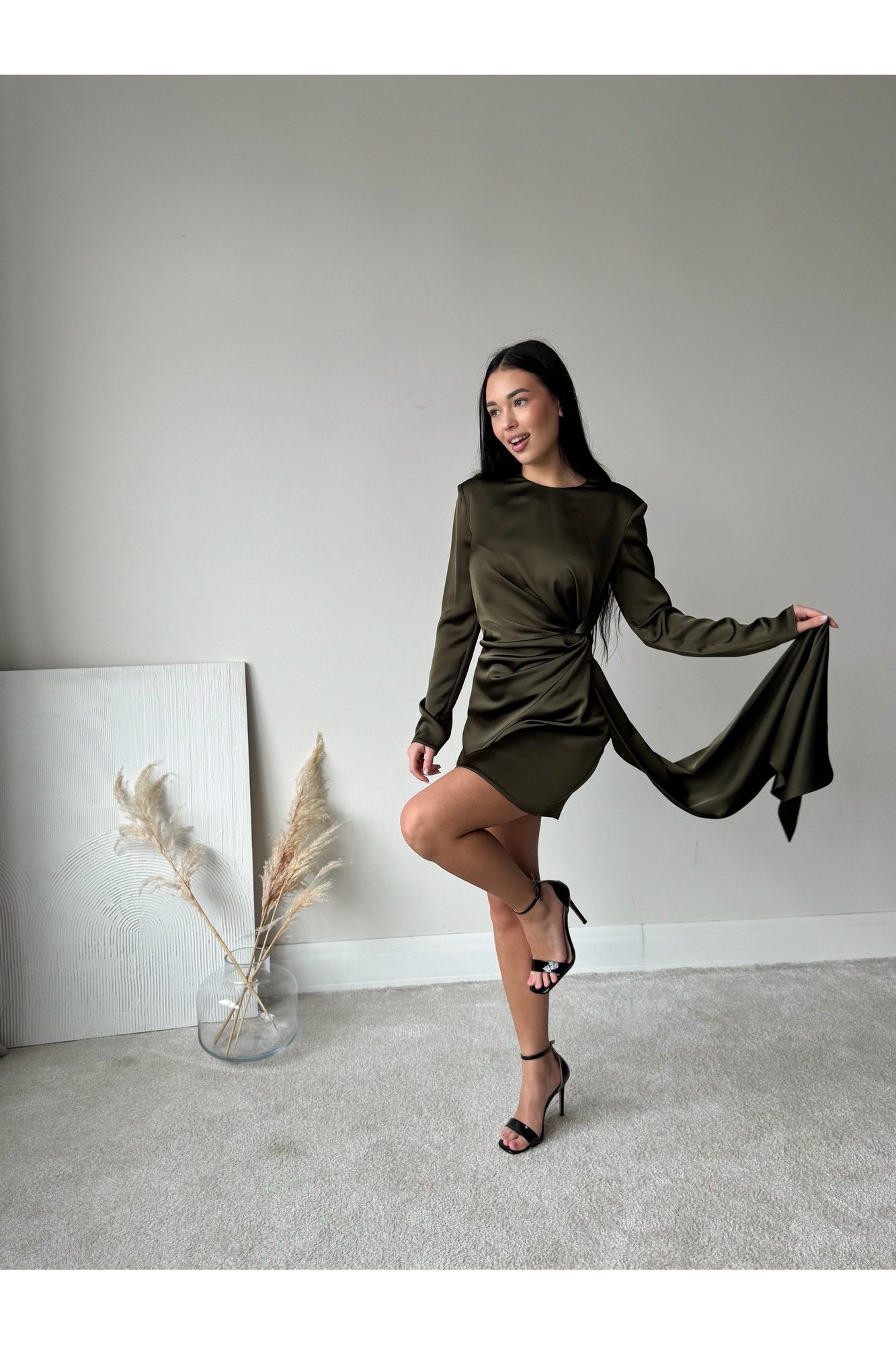 Платья THE.WOMAN 0387 оливковый