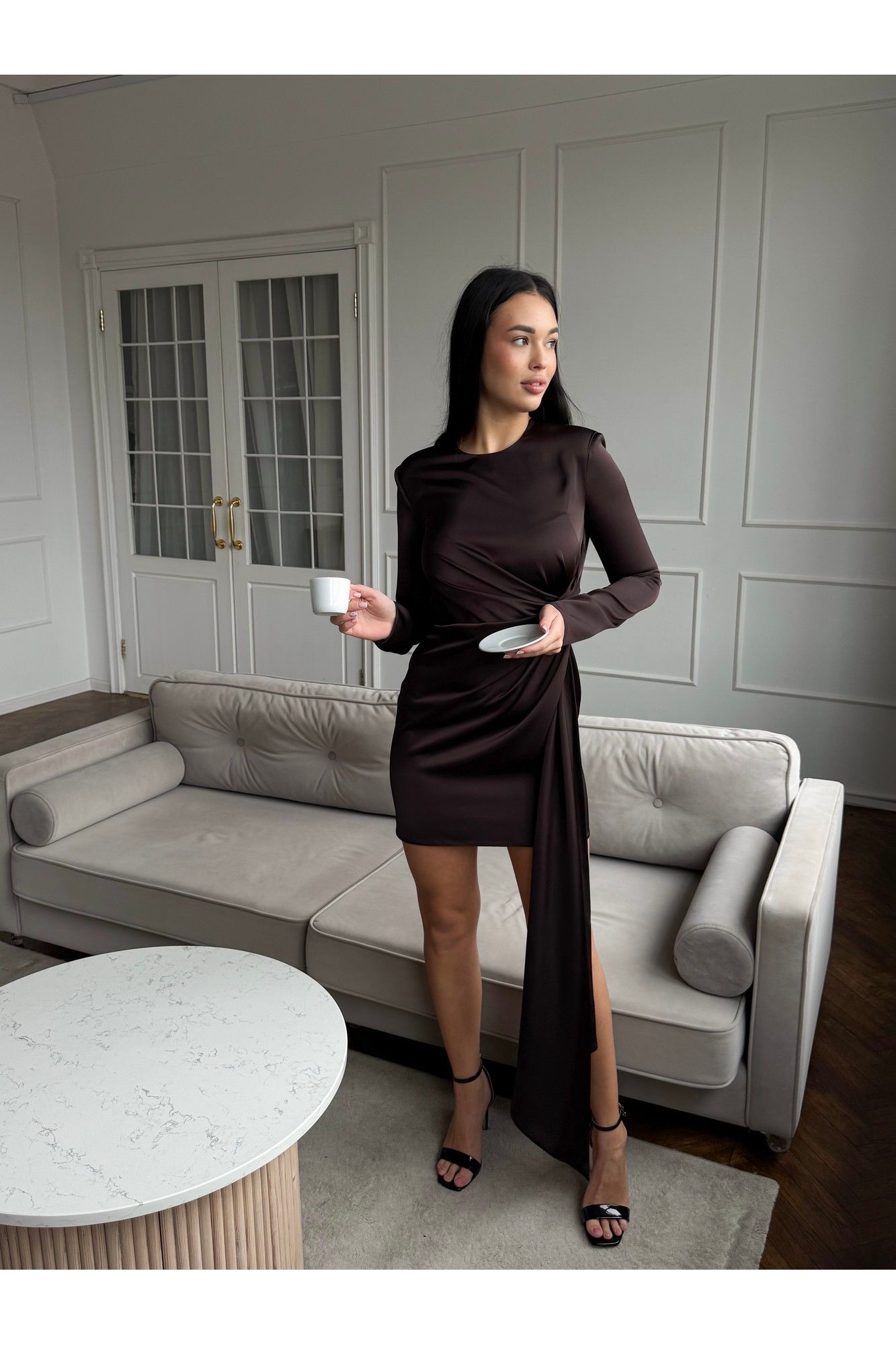 Платья THE.WOMAN 0387 шоколад