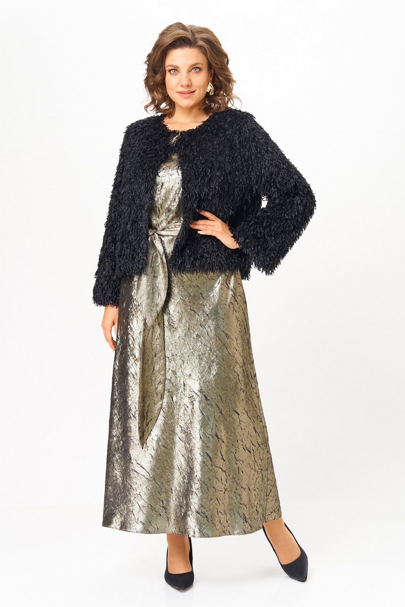 Комплекты с платьем Koketka i K 1332 золотой+черный