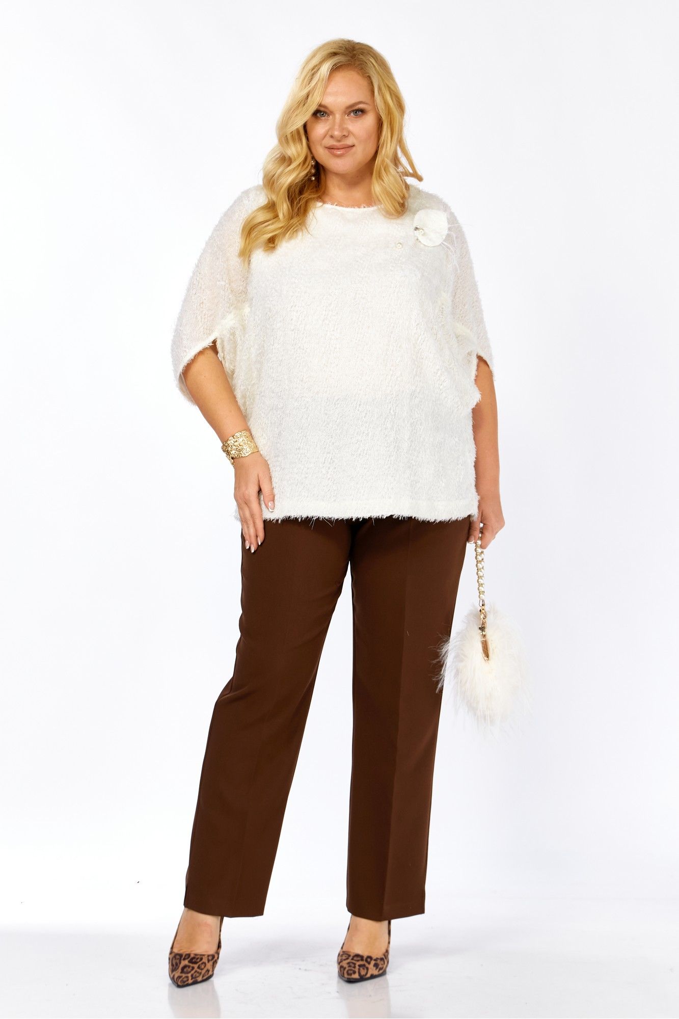 Комплекты брючные Элль-стиль 2423 молоко_корица