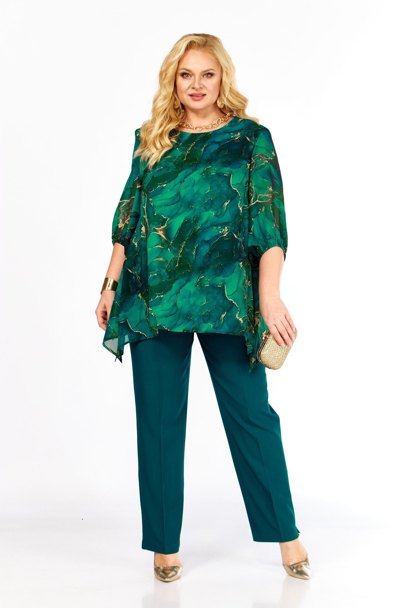 Комплекты брючные Элль-стиль 2263/14 изумруд