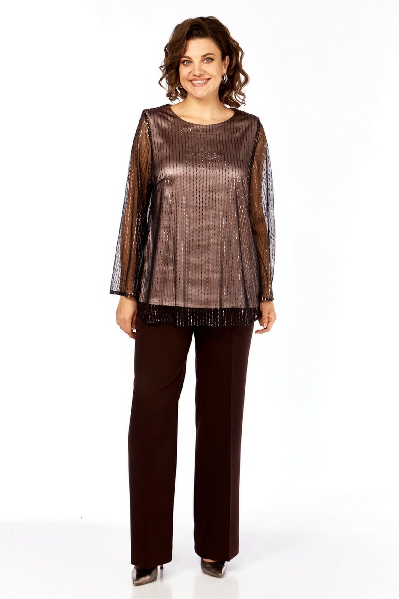 Брючные костюмы Милора-стиль 1407 шоколад