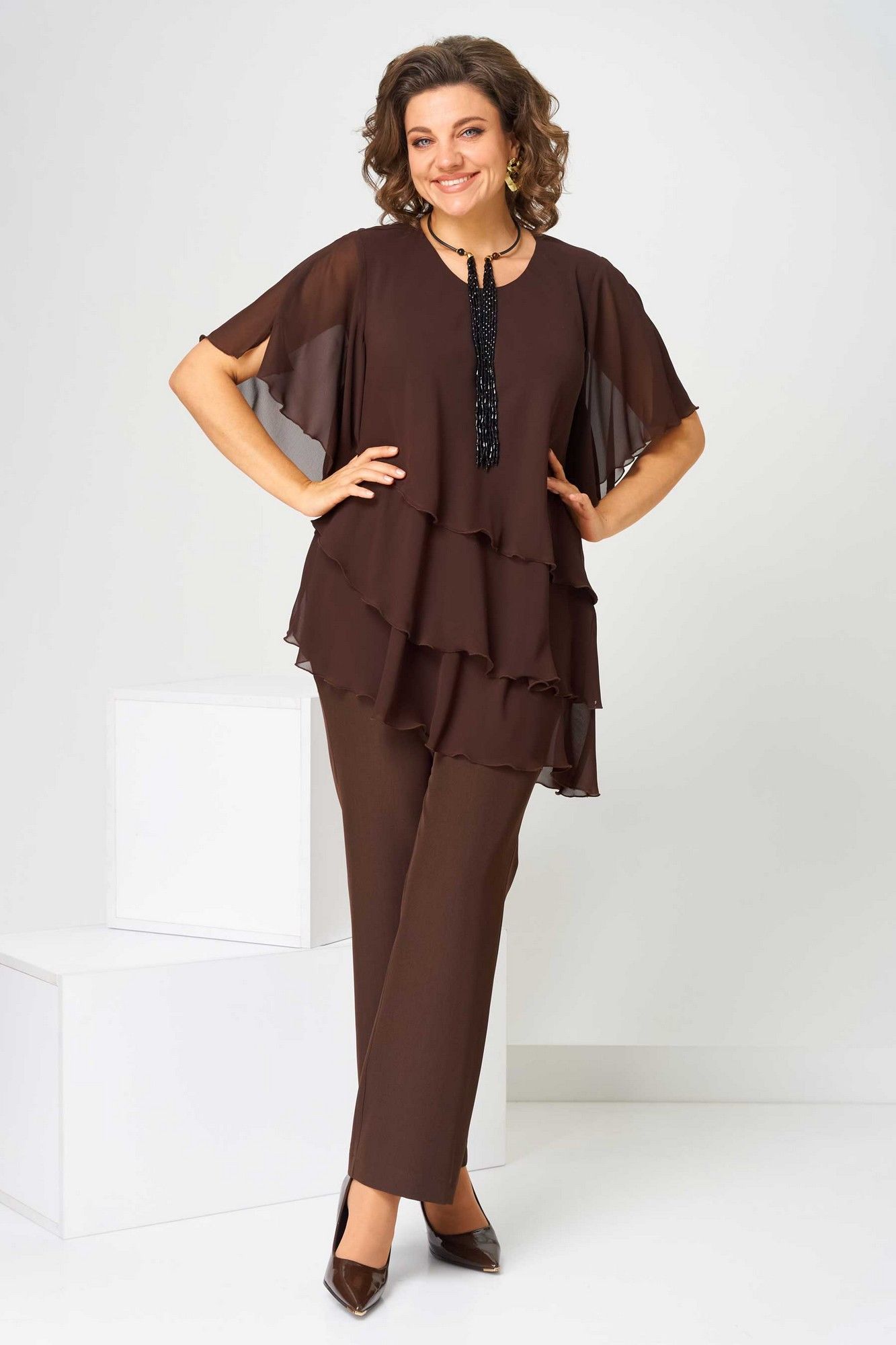 Брючные костюмы Асолия 1512 коричневый