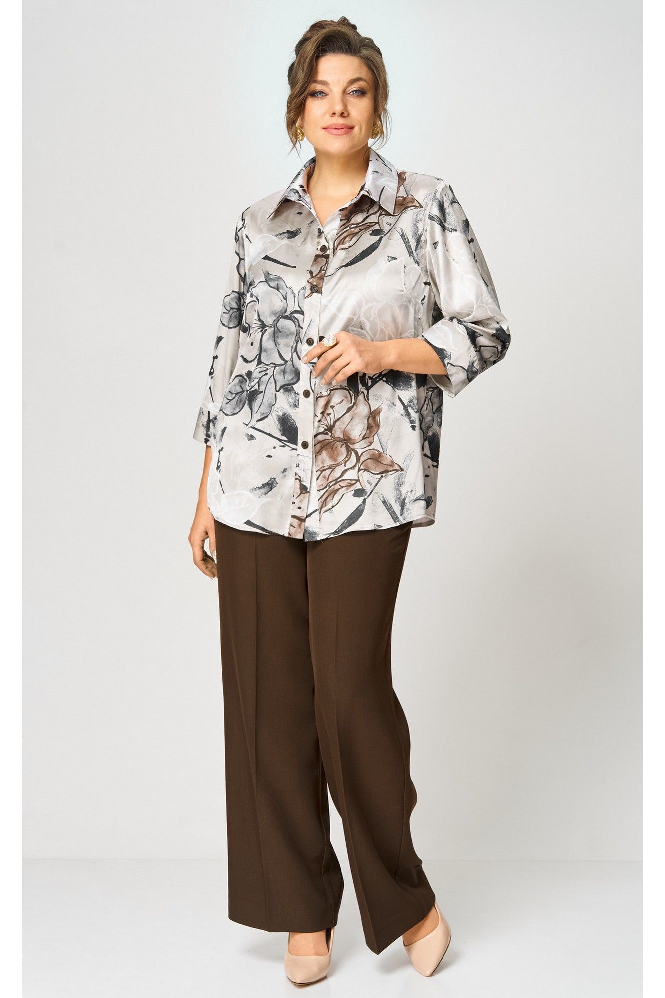 Брюки БелЭльСтиль 601-2_88_22 коричневый