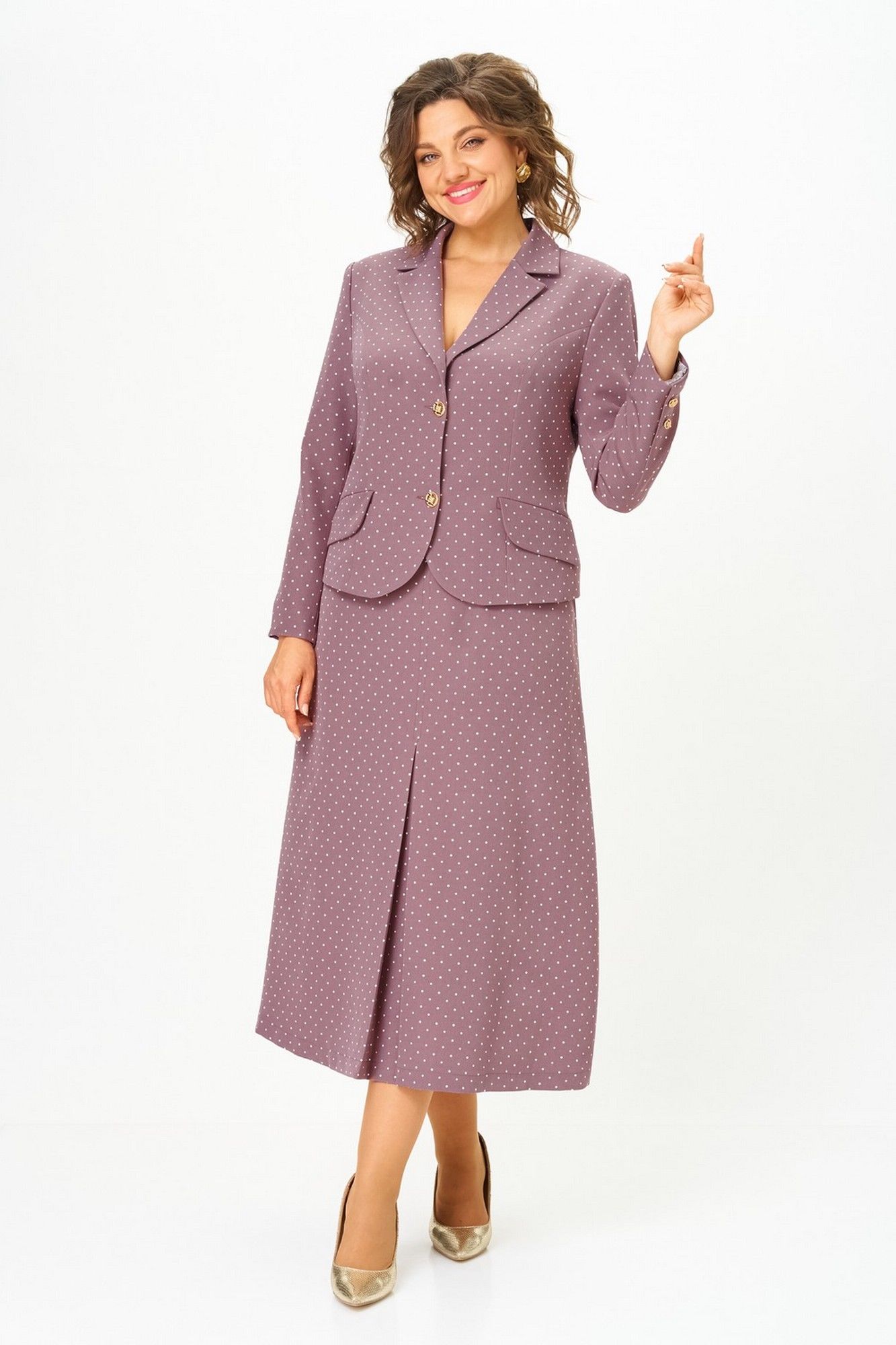 Юбочные костюмы Svetlana-Style 2140 какао_горох