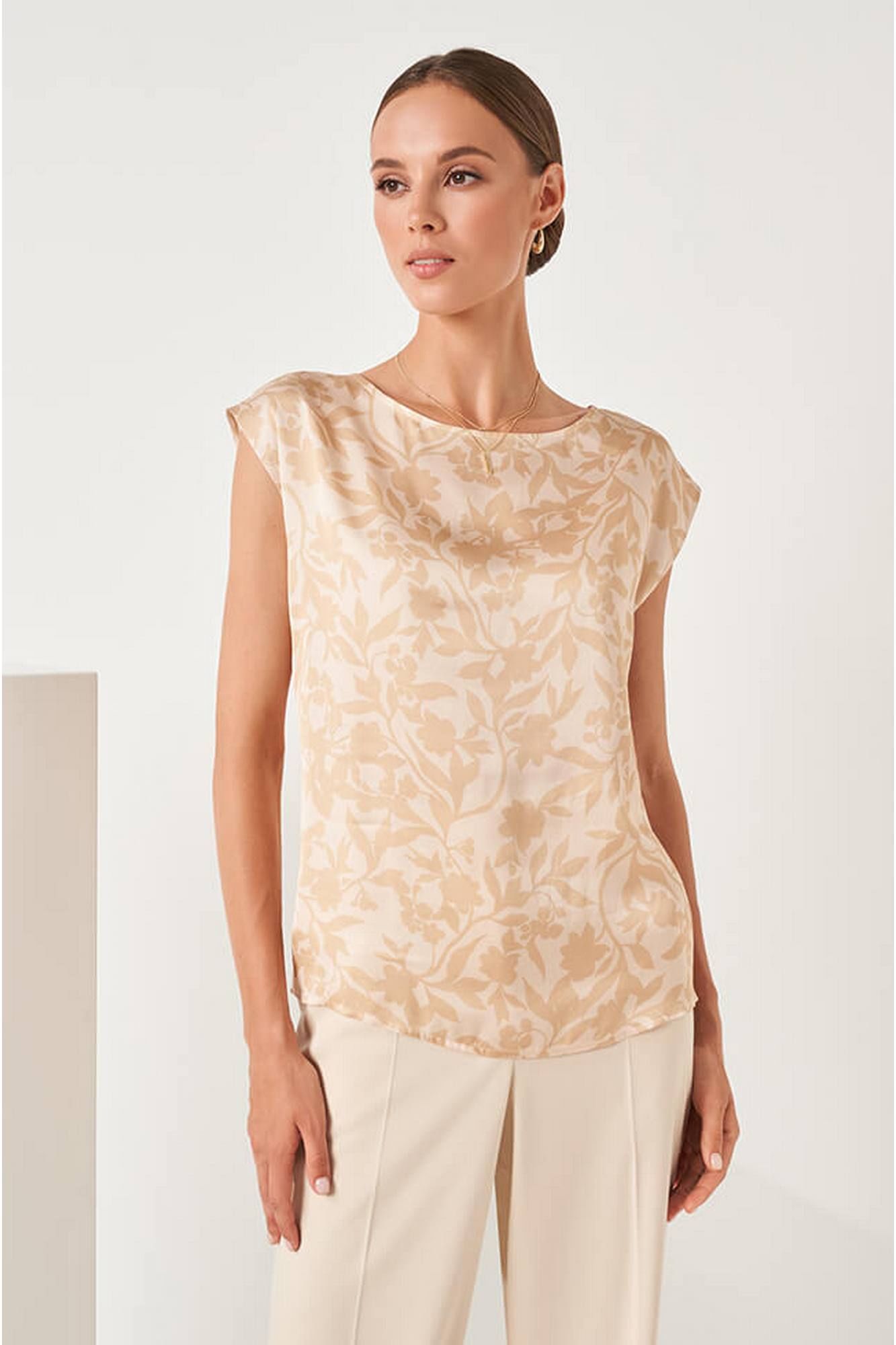Блузы Nelva 22816 бежевый принт