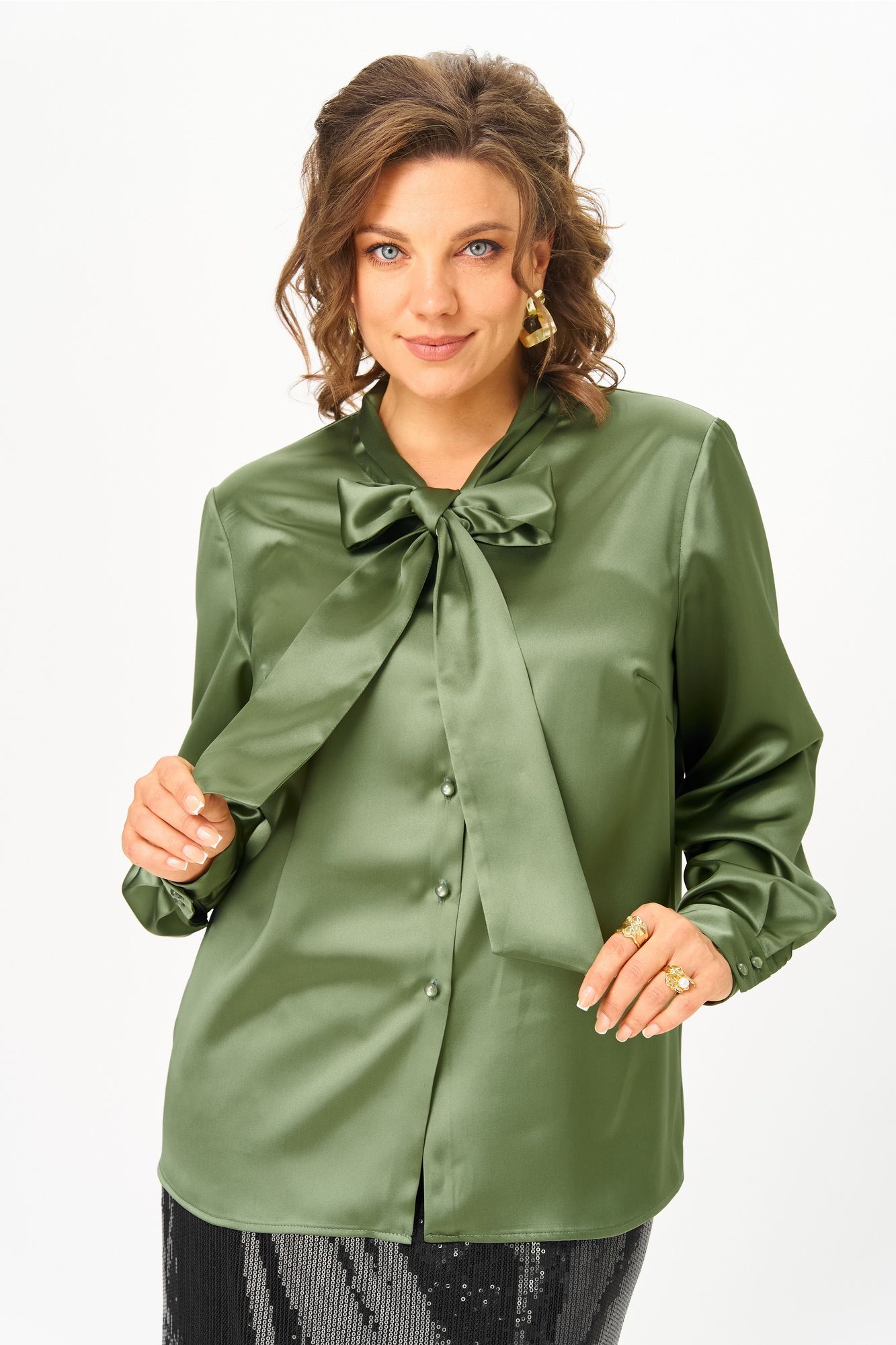 Блузы Andina city 5042-25 оливковый