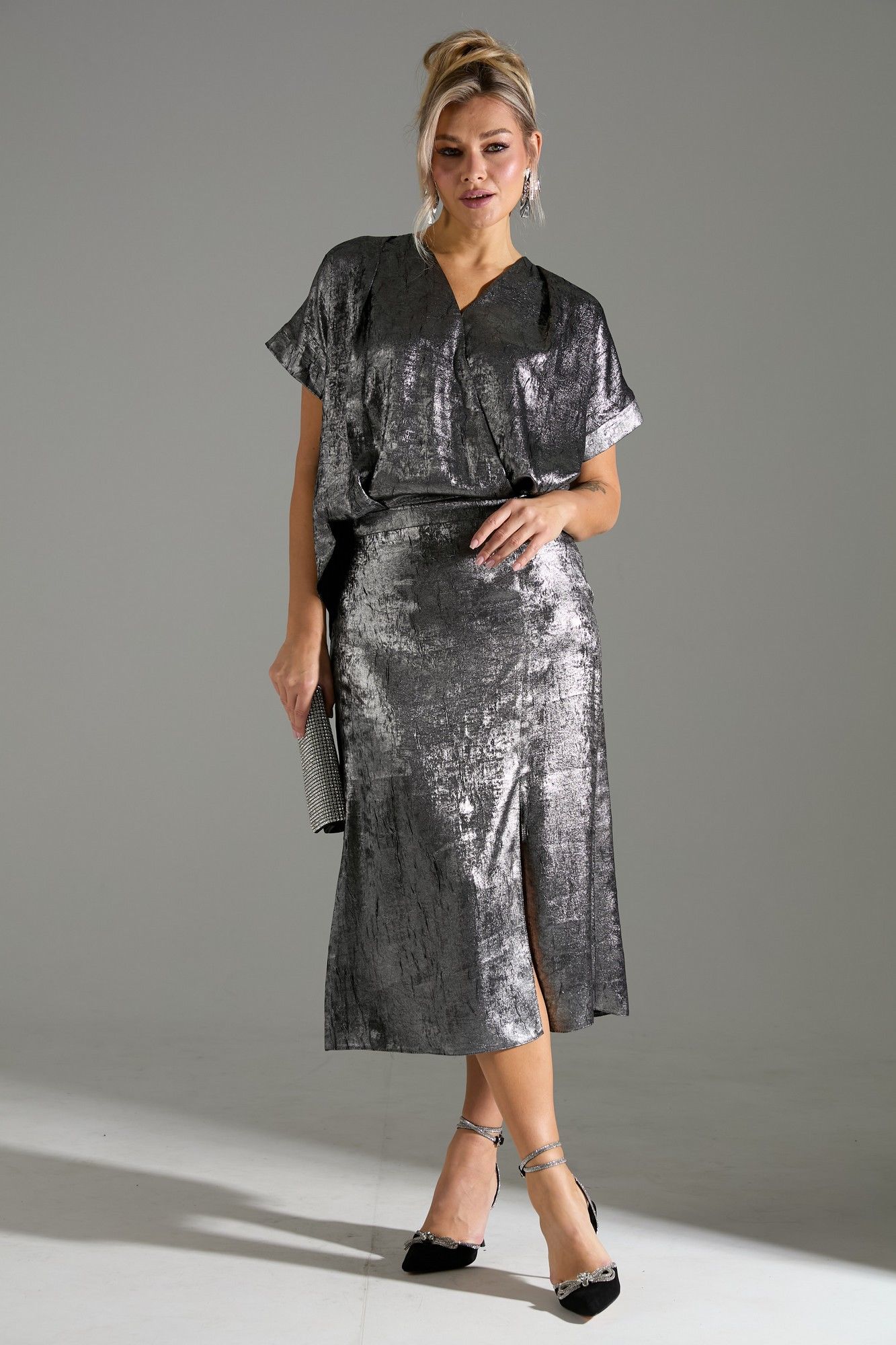 Комплекты юбочные LM М94 серый_шиммер