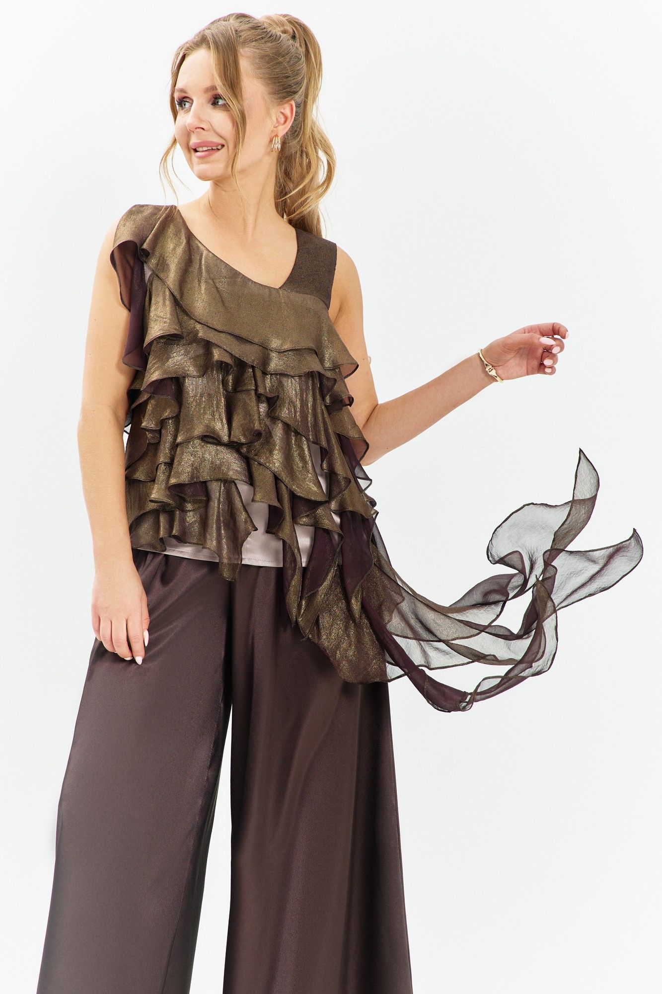 Блузы Euromoda 679 коричневые_оттенки