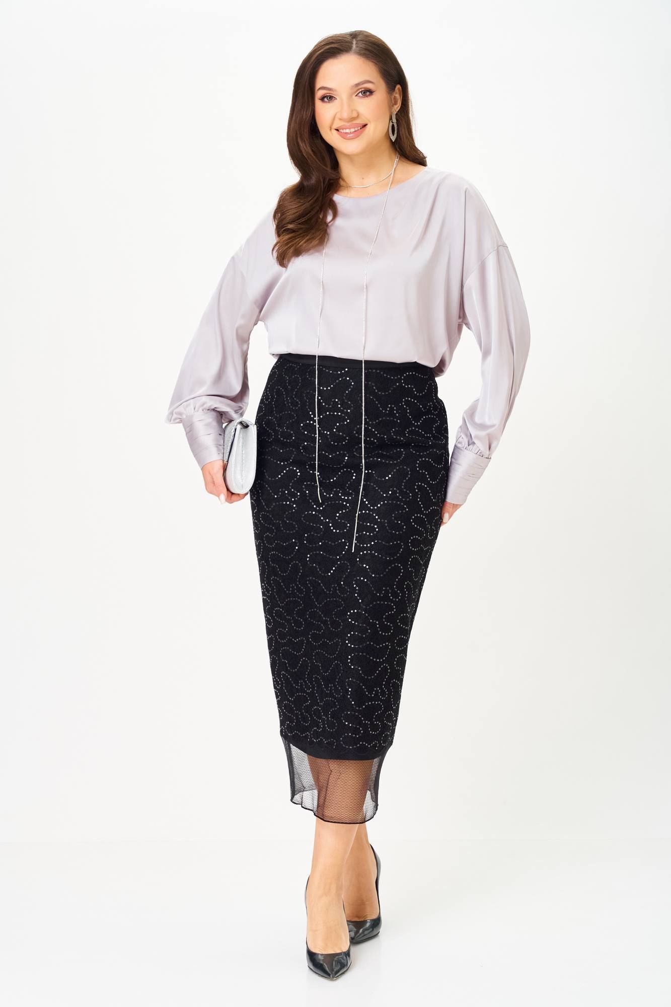 Комплекты юбочные Karina deLux M-1416 черный+серый