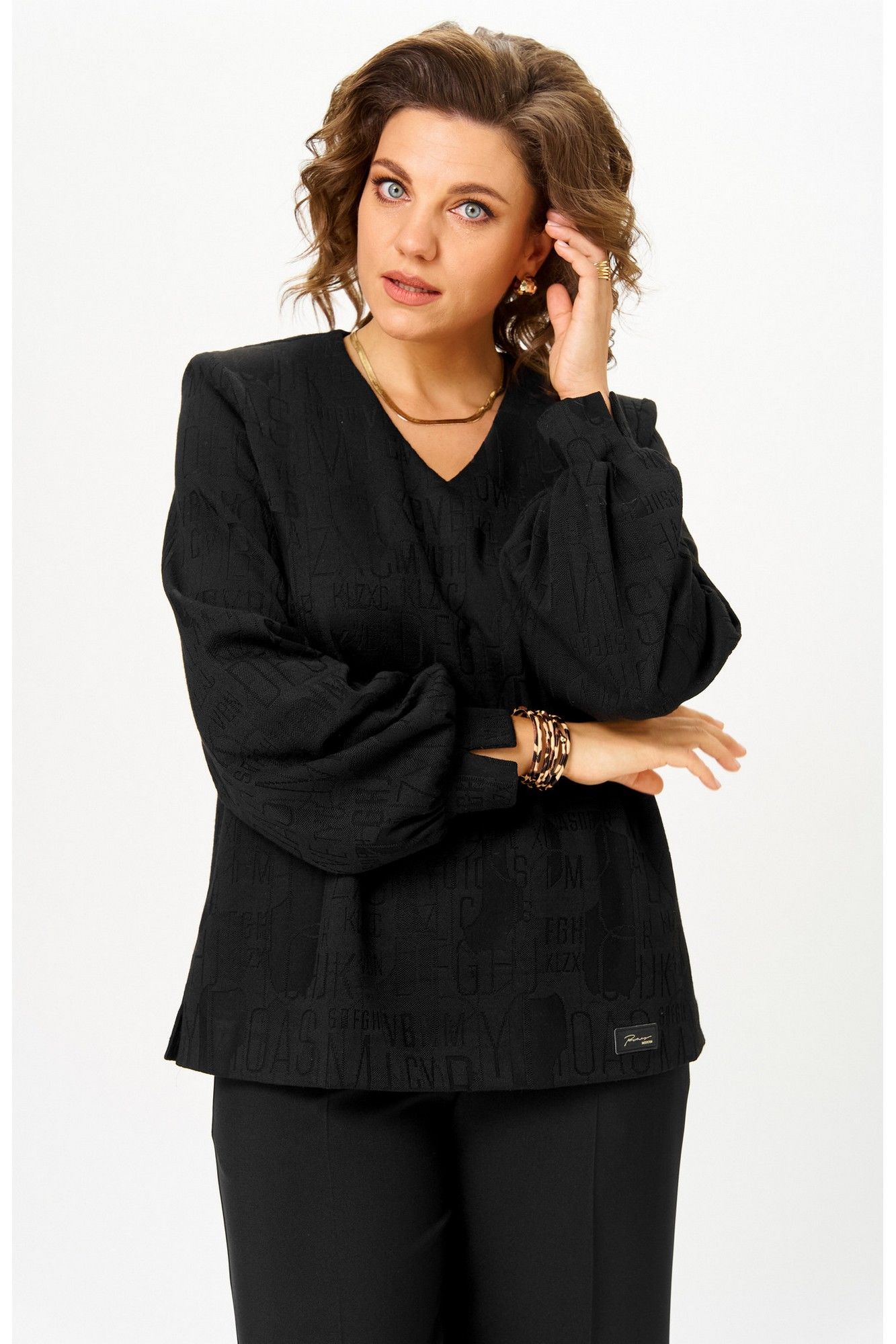 Блузы БелЭльСтиль 879-3_29_22 черный принт