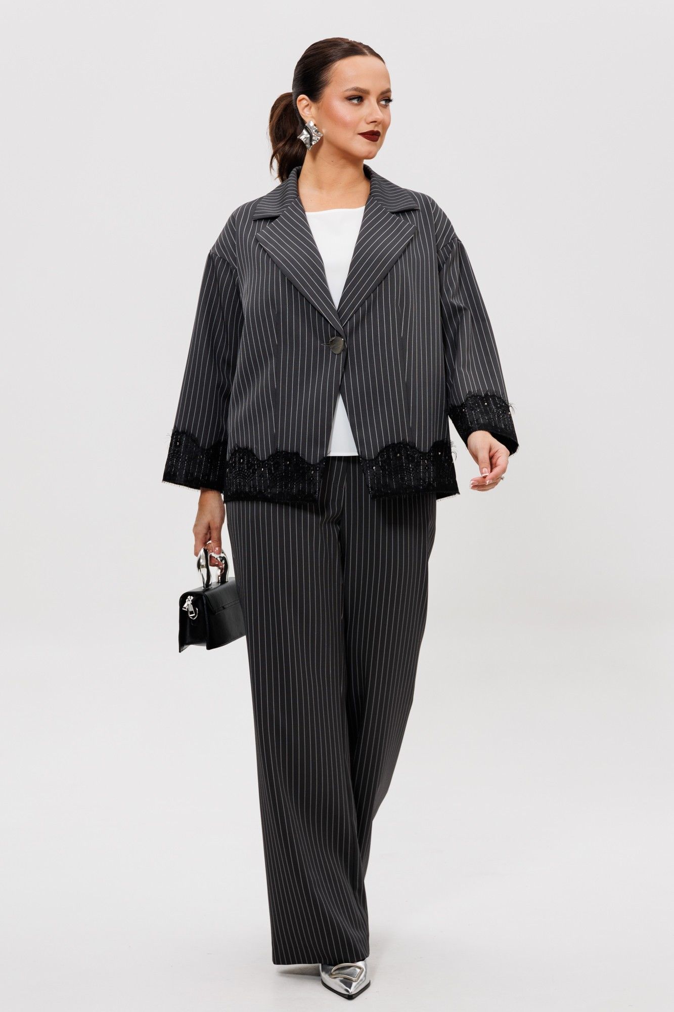 Брючные костюмы Mubliz 306 графит_полоска