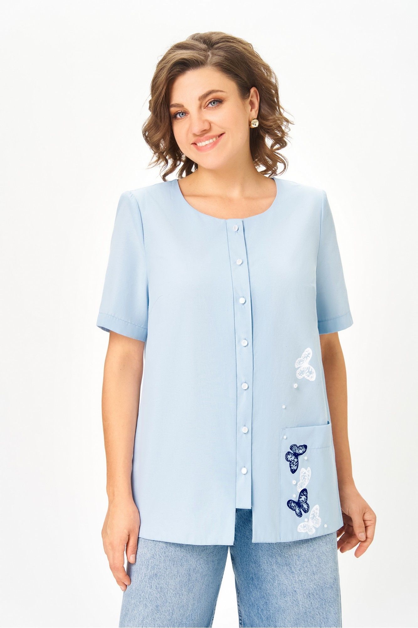 Блузы DaLi 5768 голубая