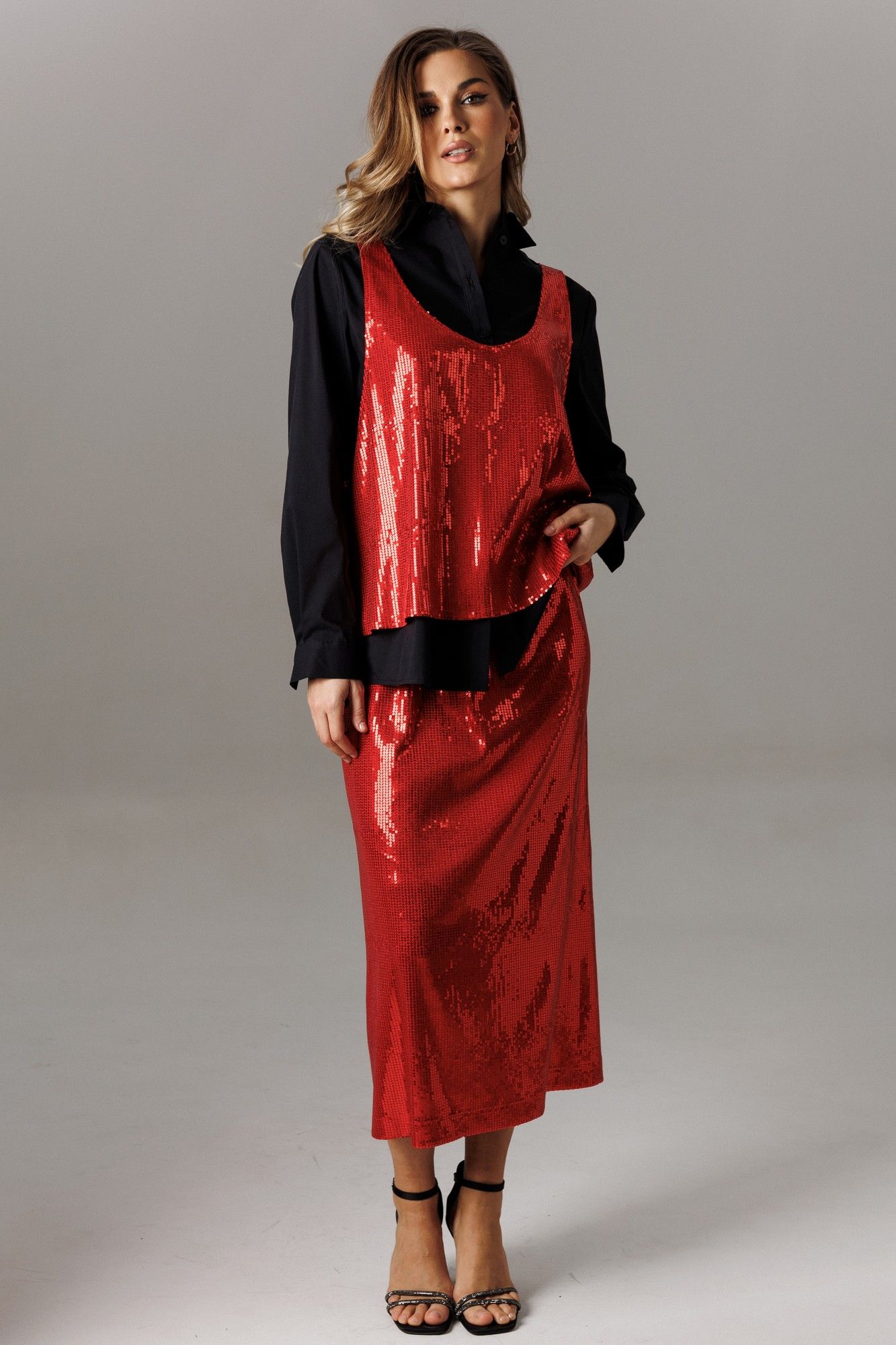 Комплекты юбочные Ларс Стиль 1191 черный-красный