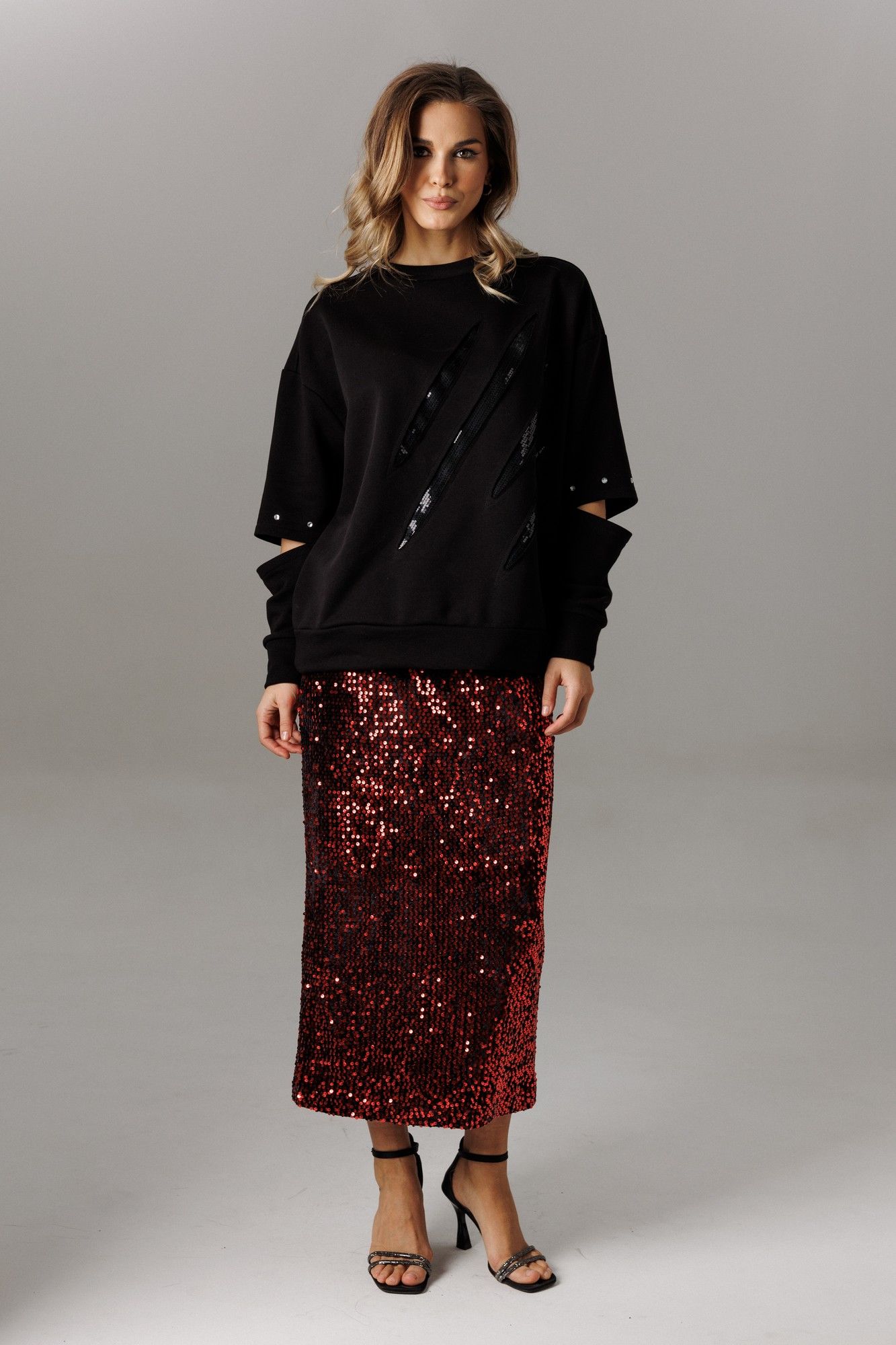 Комплекты юбочные Ларс Стиль 1188 черный-красный