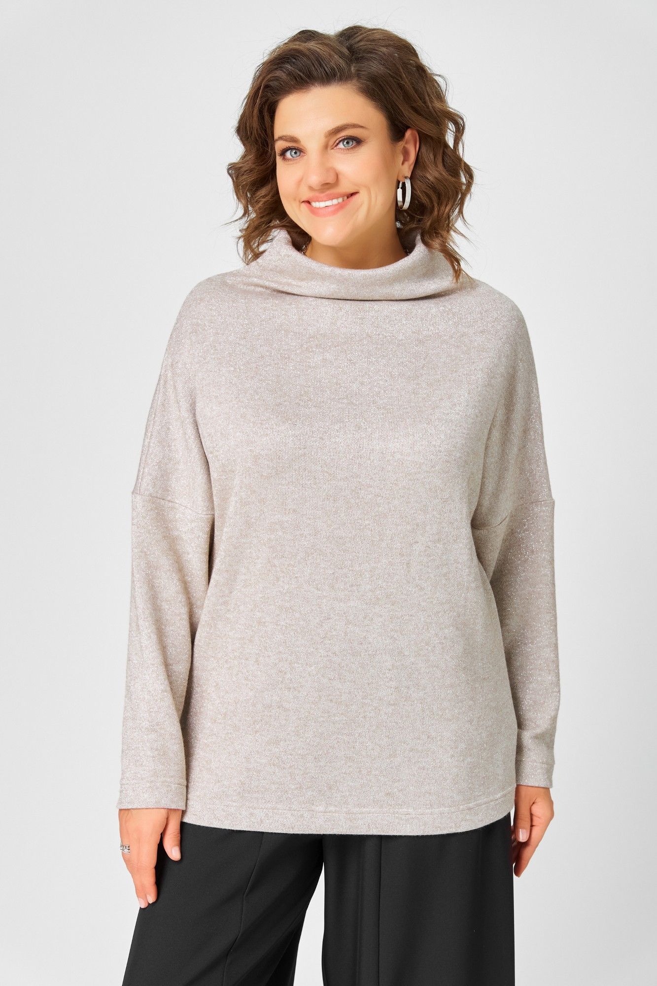 Джемперы Bliss 0858 бежевый_с_люрексом