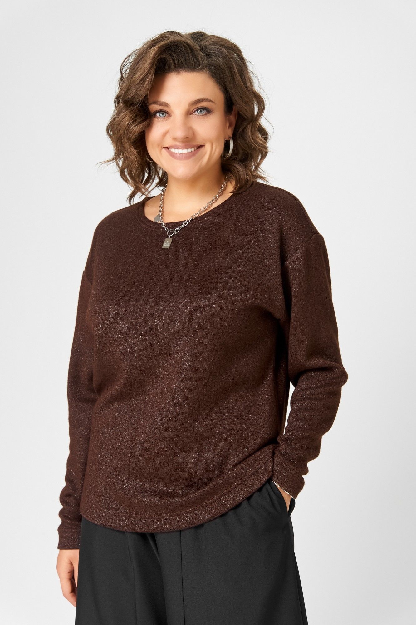 Джемперы Bliss 08378 коричневый_с_люрексом