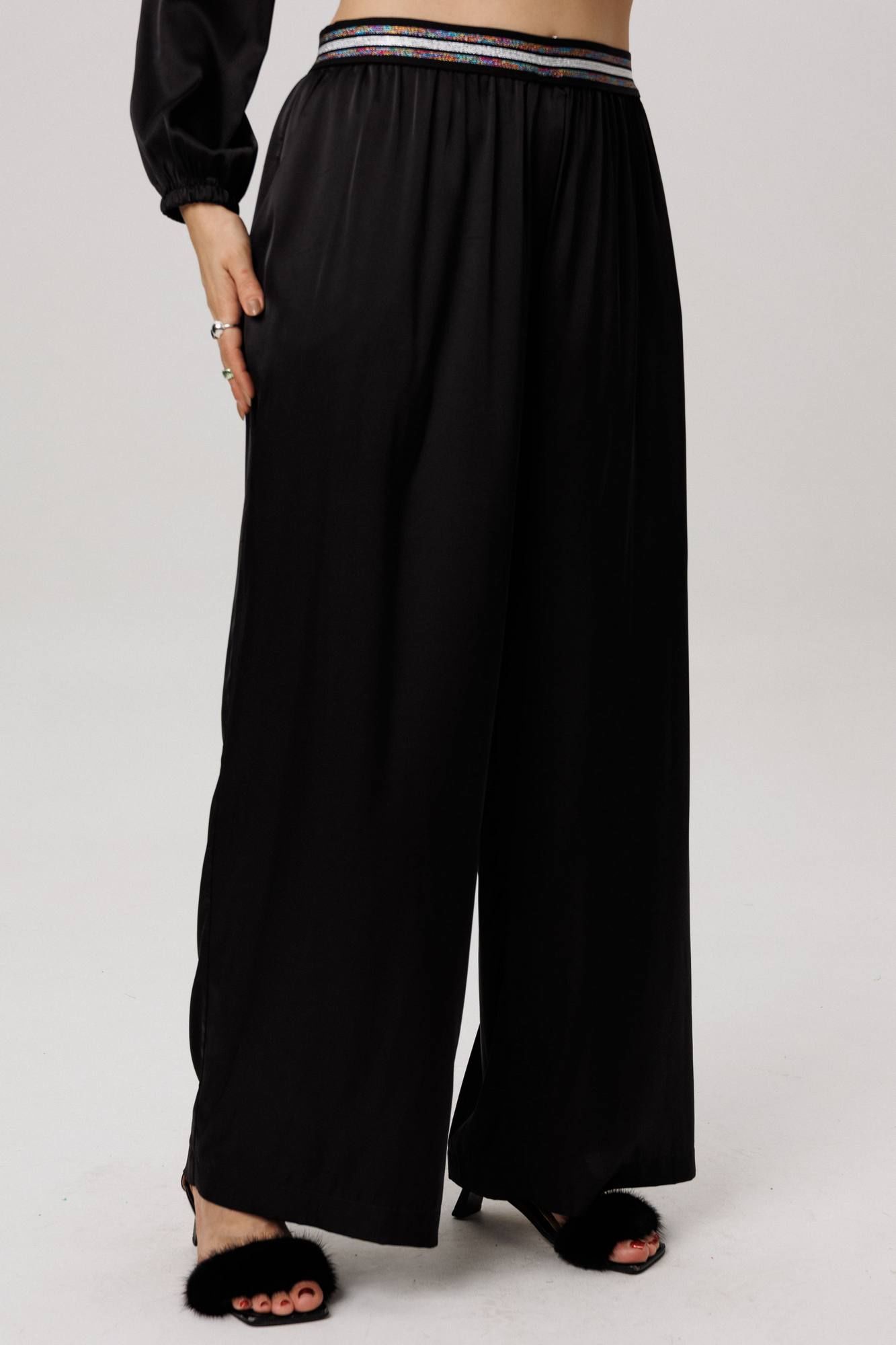 Брюки Anelli 1734 блестящий_черный