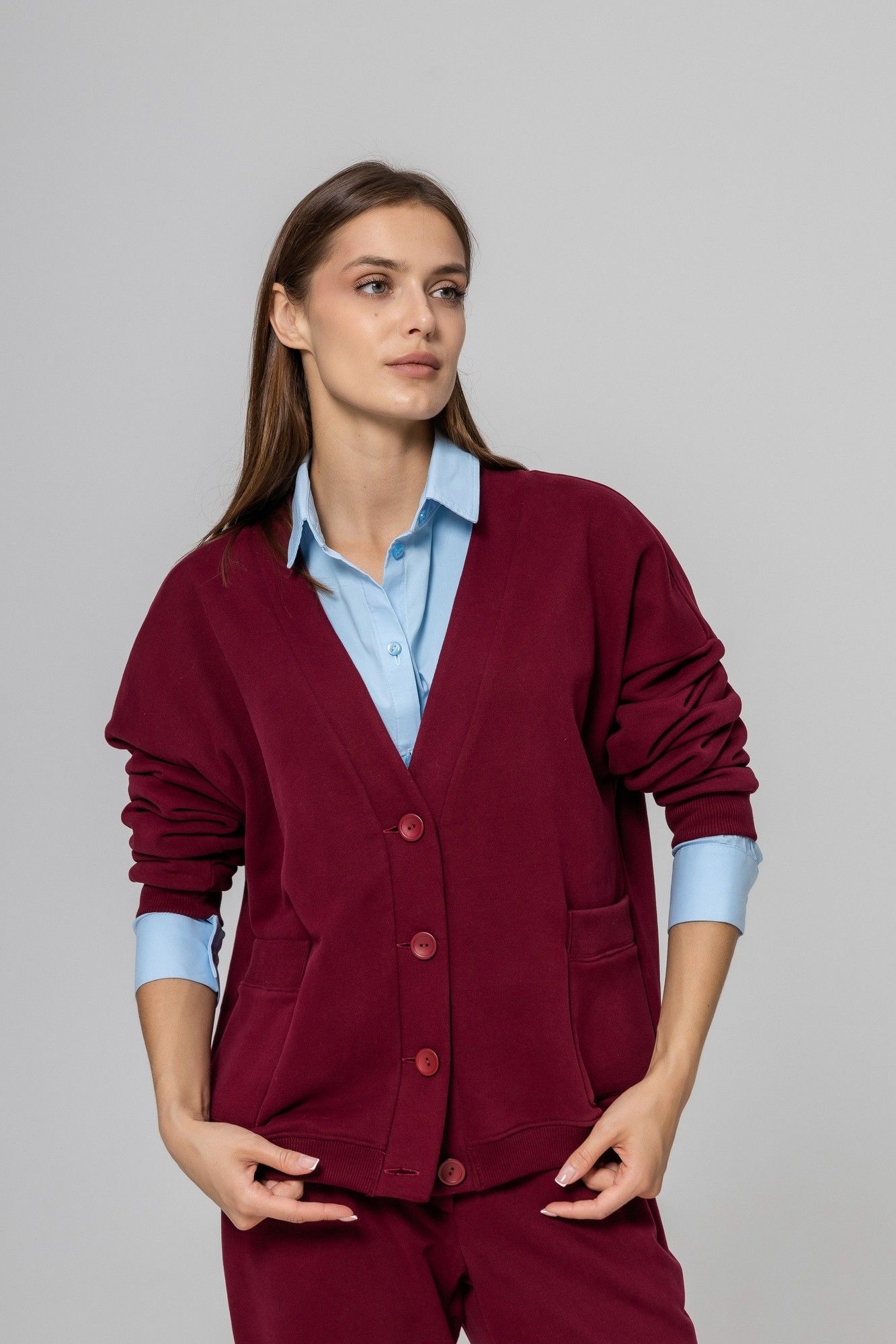 Кардиганы Twok 952729 бургунди