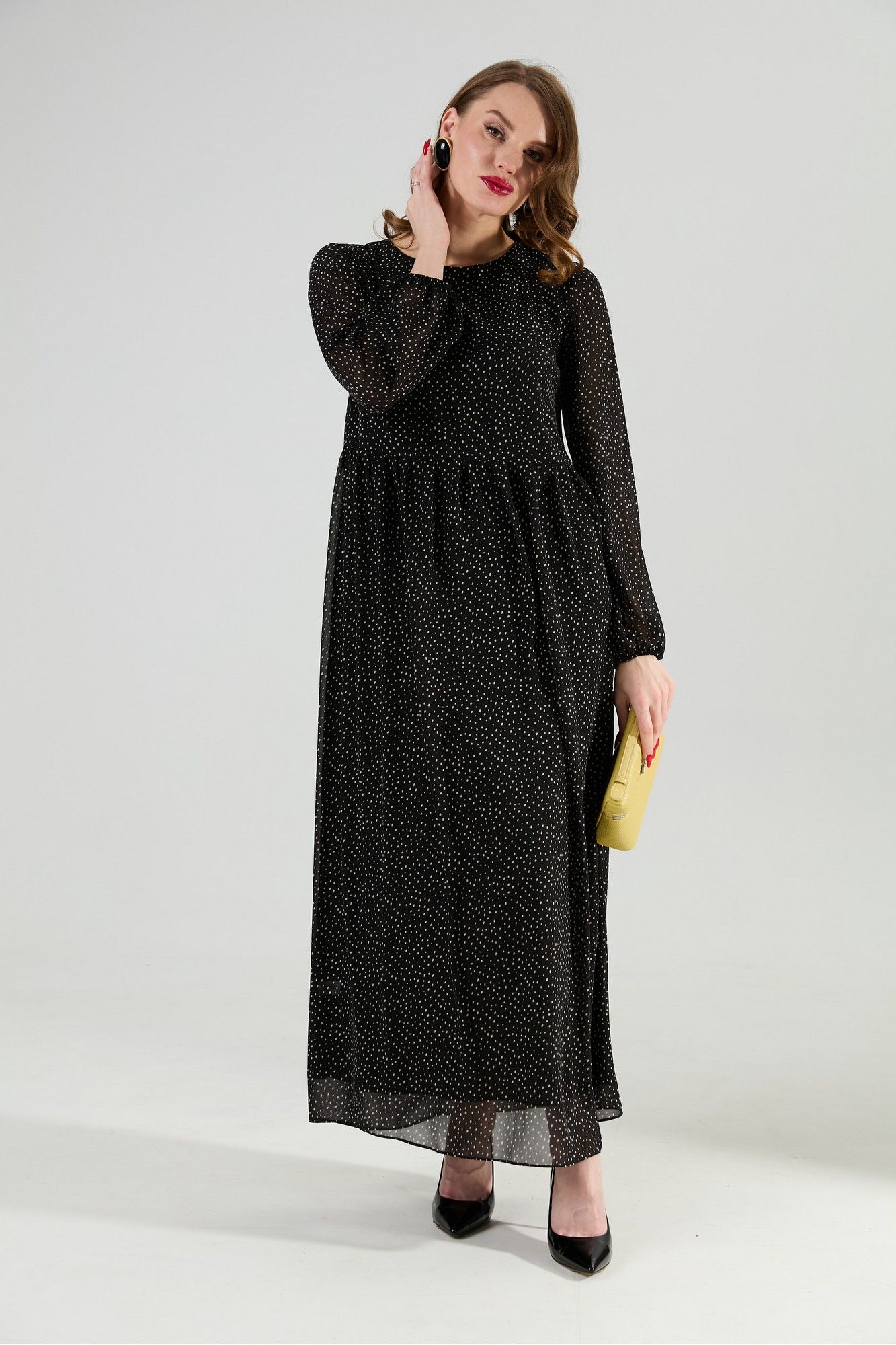 Платья NikVa 801-10 чёрный_горошек