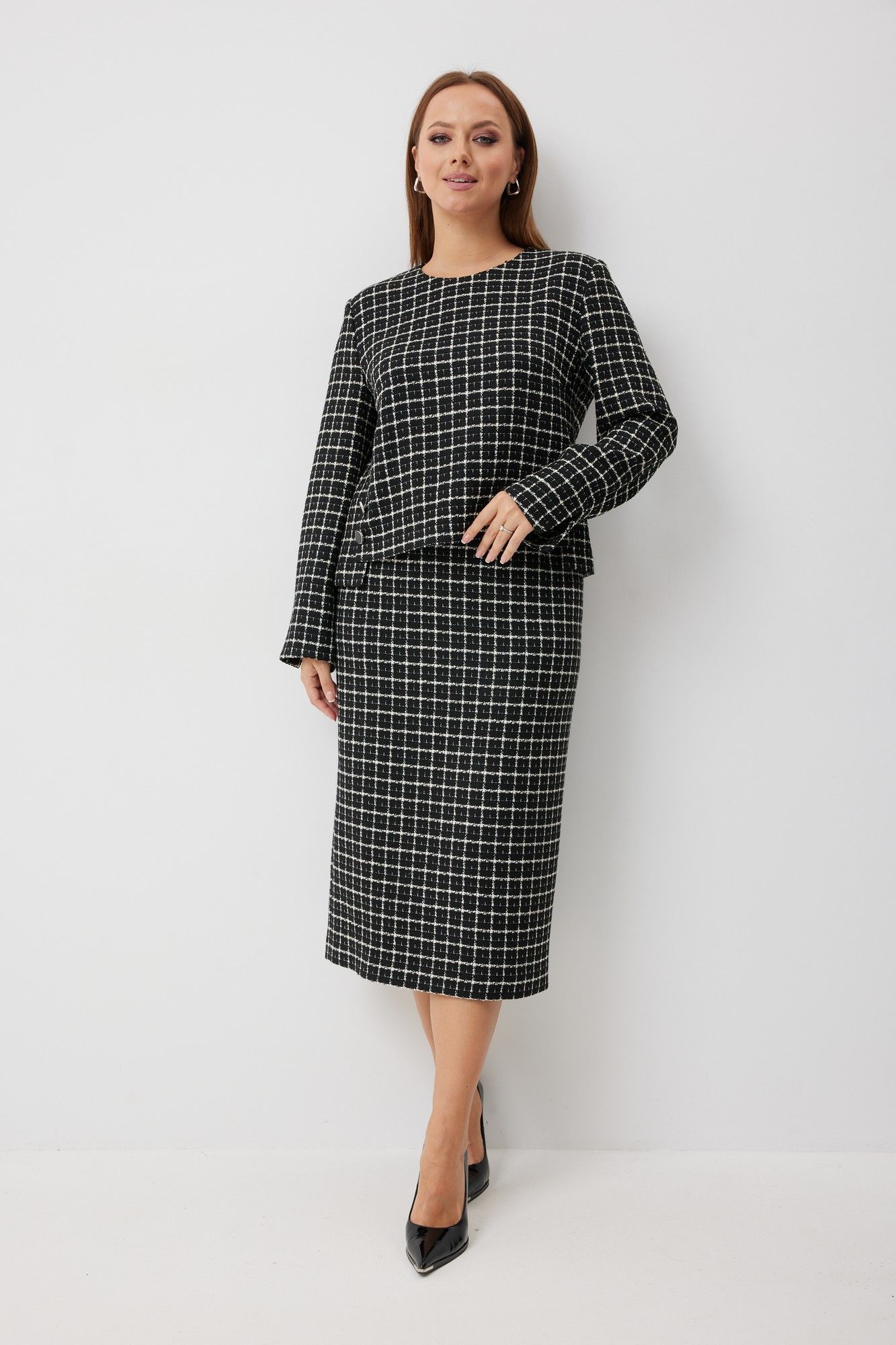 Комплекты юбочные Elady 4655 черно-белый_клетка