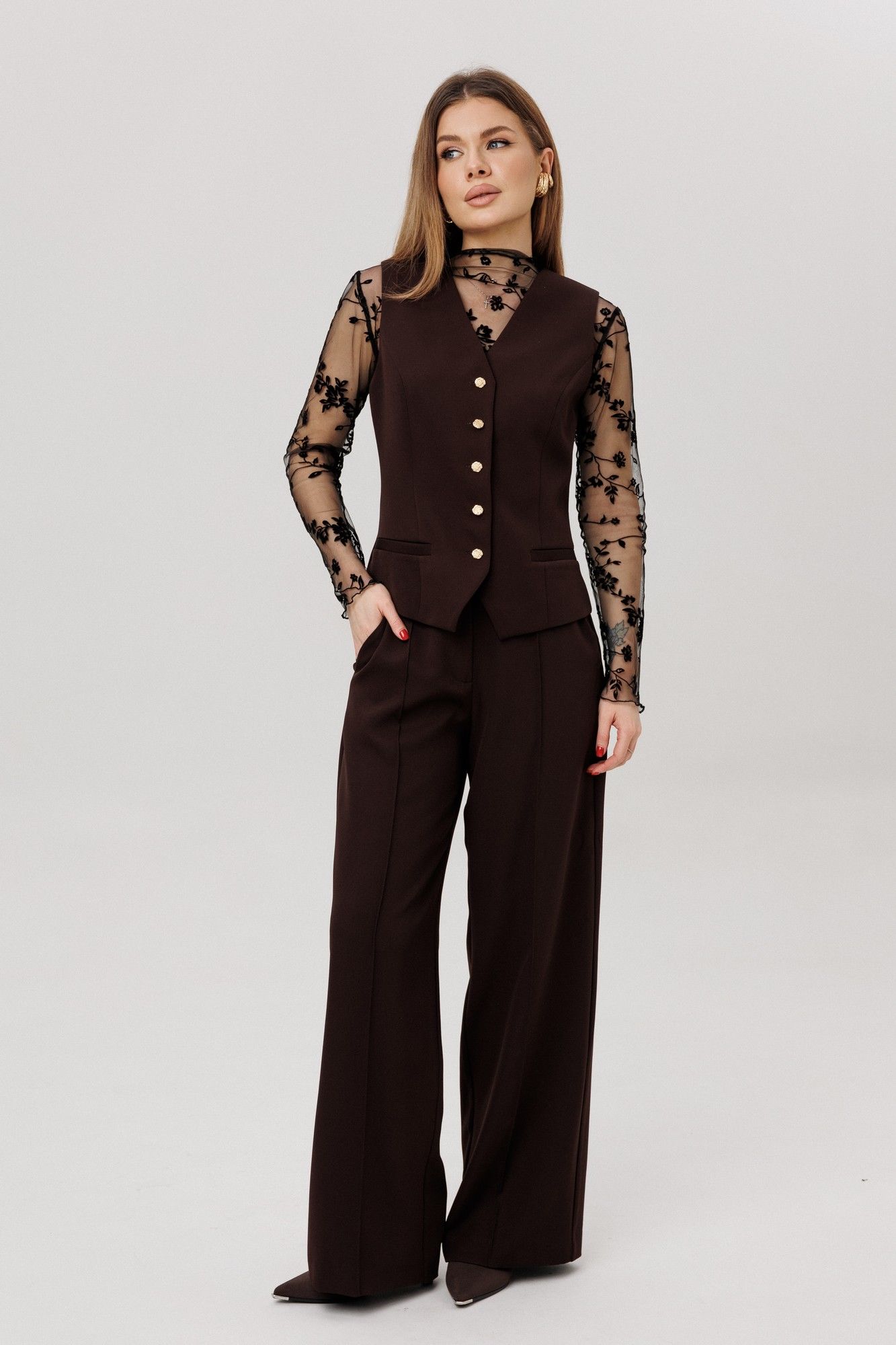 Брючные костюмы Amberа Style 3019 шоколад