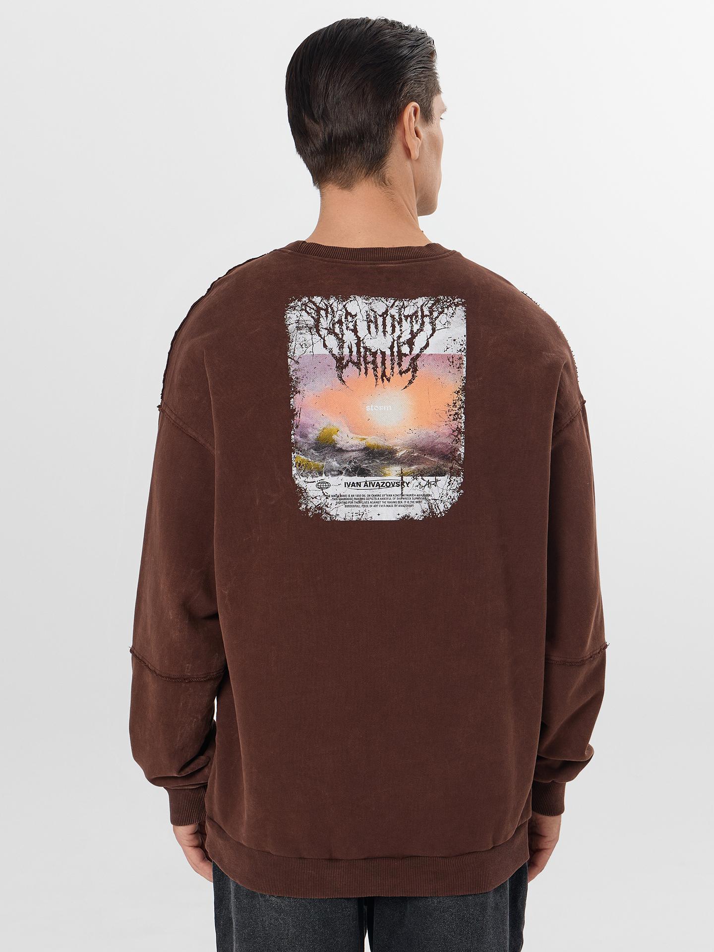 Джемперы Mark Formelle 121943/25-ОБР5047П-7(3) ACID_WASH_шоколадный_печать_009.2_Эйсид_1_сл_н