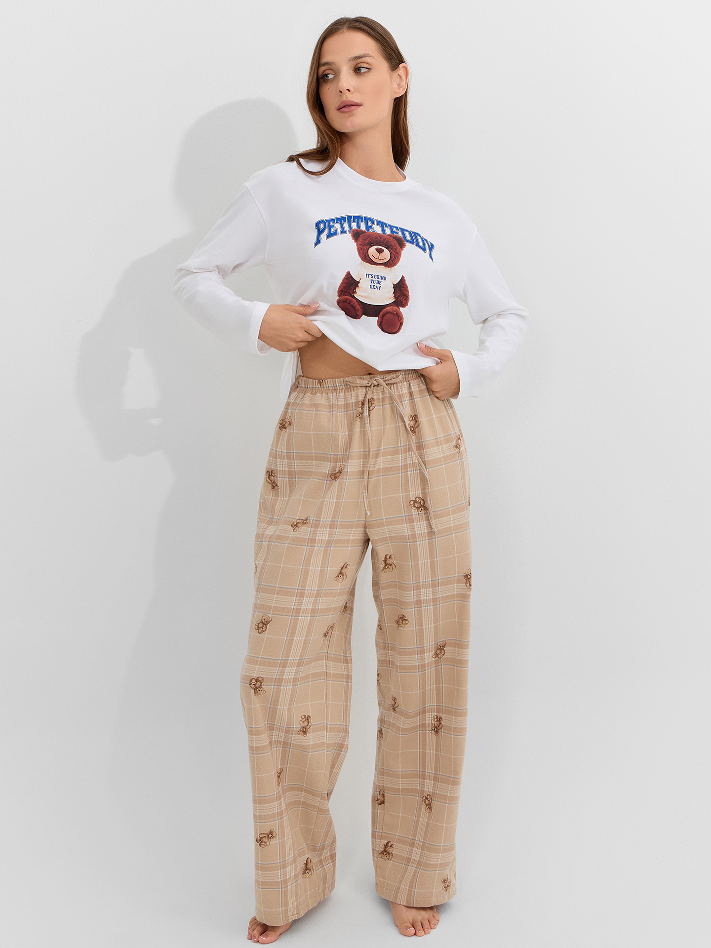 Комплекты Mark Formelle 592625/25-36548ПП-14 белый_клетка_с_мишки_на_песочном_4_сл_на_пол