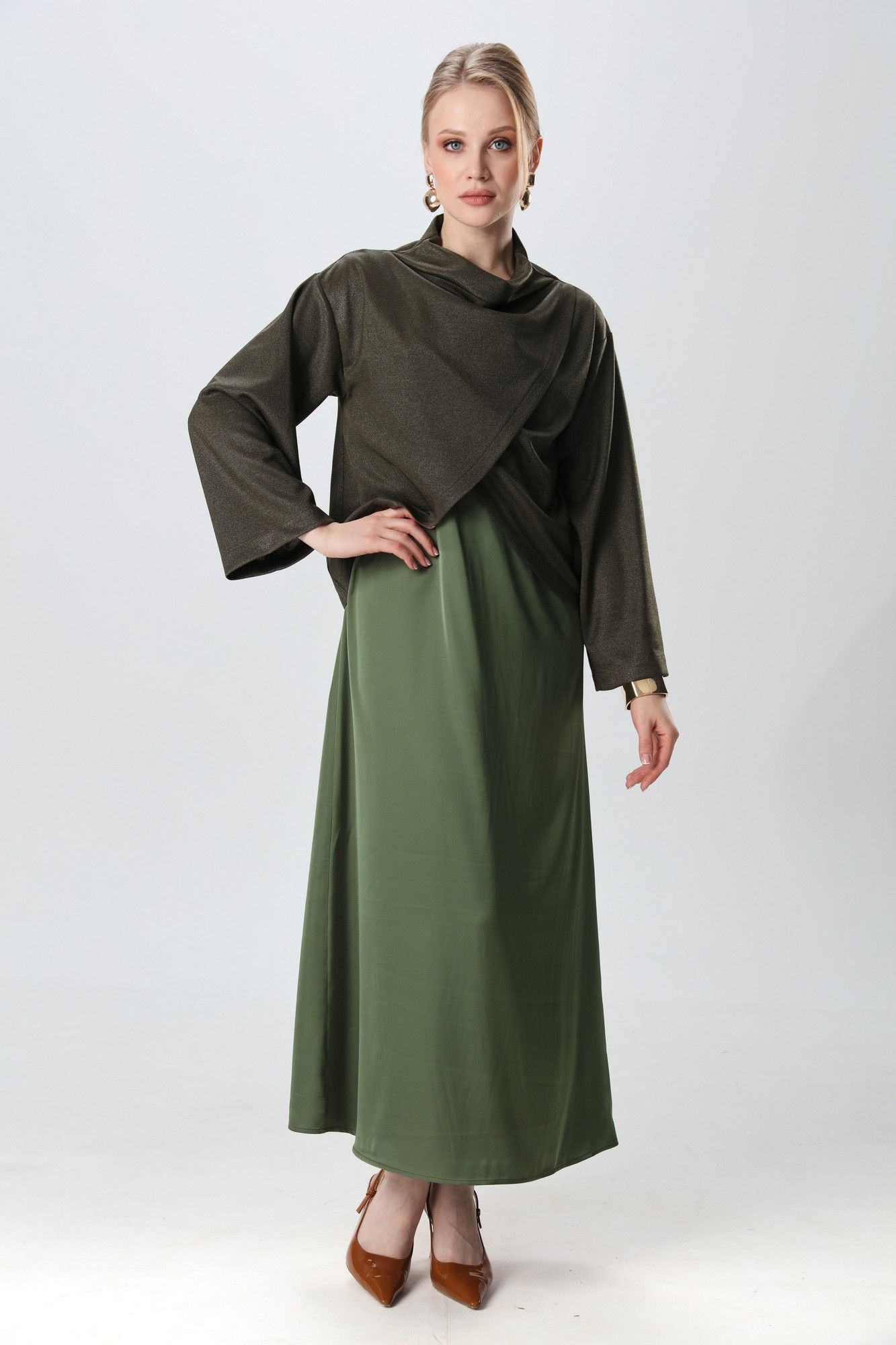 Комплекты с платьем NikVa 1015-3 зелень