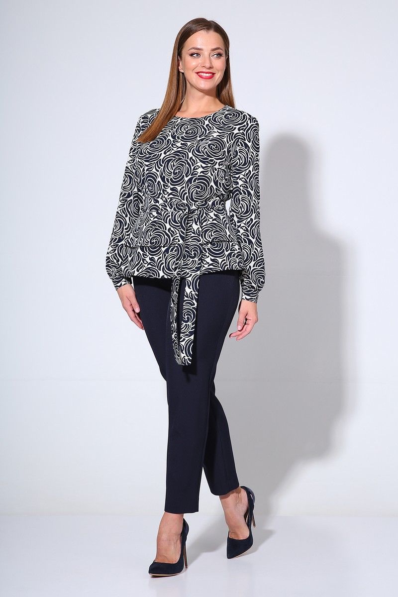 Комплекты брючные Liona Style 763 цветы_синий