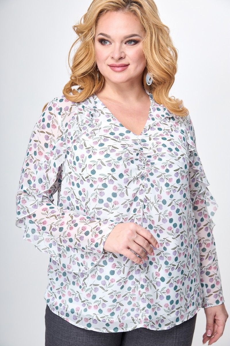 Блузы Anelli 1088 белый_цветы