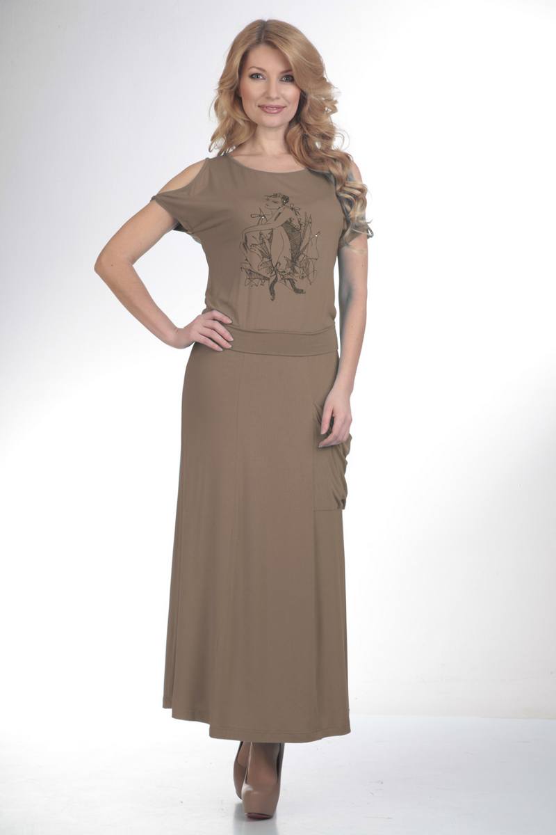 Платья Liona Style 475 кофе