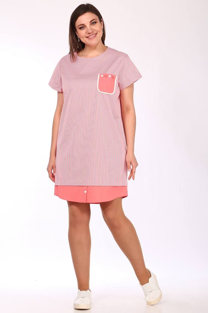 Платья Lady Style Classic 1398/1 розовые_тона