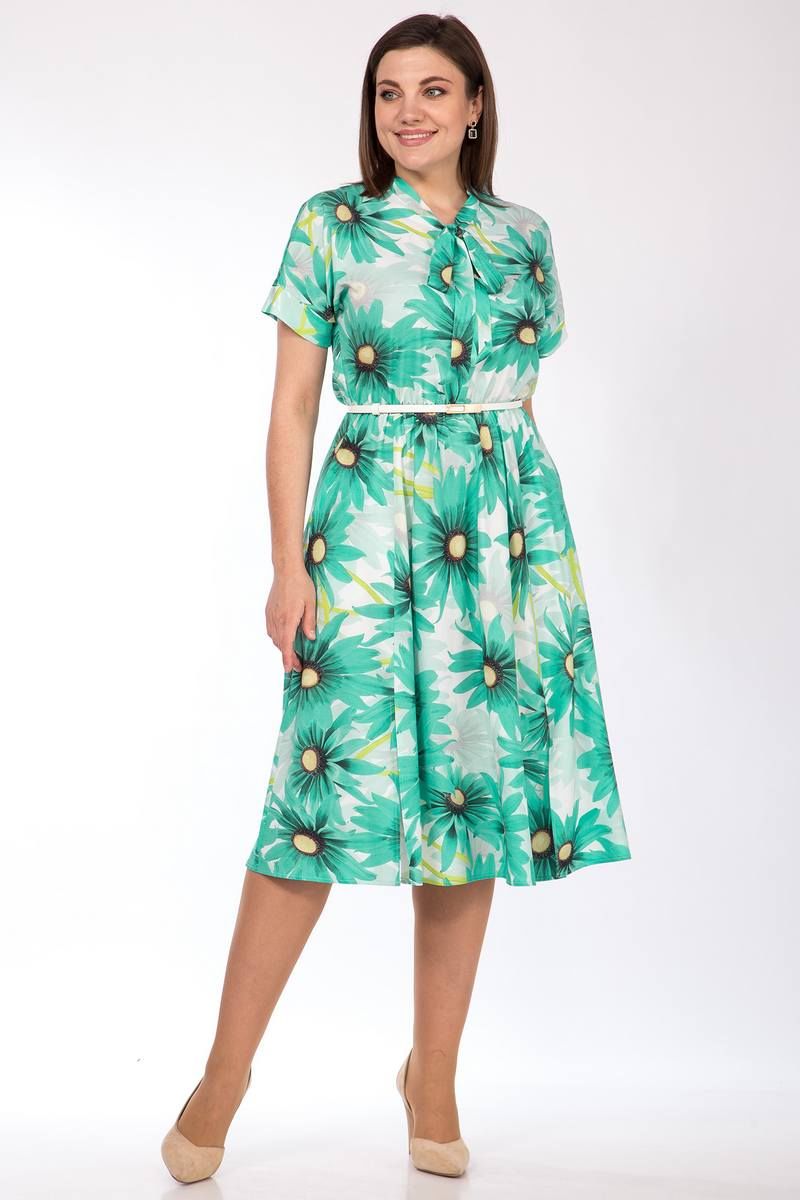 Платья и сарафаны Lady Style Classic 2530 зеленые_тона/ромашки