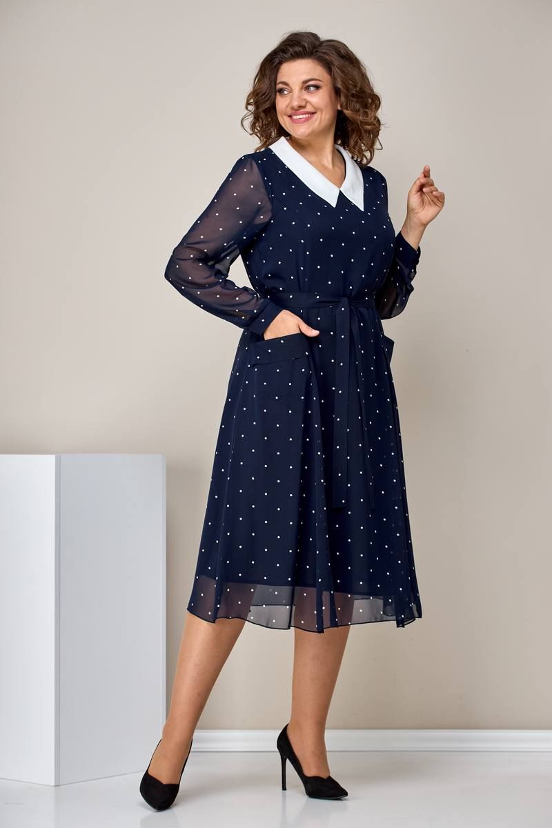Платья Moda Versal П2399 т.синий_горох